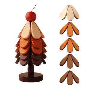 Catzon Wooden Tree Trivet Set Hot Dish Protector-Apple5