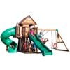 Backyard Discovery Cedar Cove Wooden Play Centre Swing Set with Two Slides and Clubhouse
