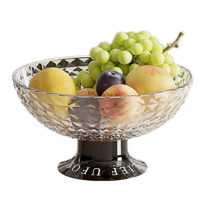 Catzon Aesthetic Fruit Bowl with Draining Hole Ideal for Veggie Snack-Black