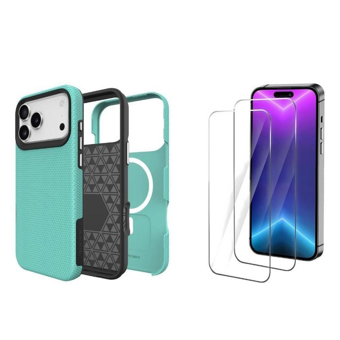 Icoverlover For Iphone 17 Pro Max Case Compatible With Magsafe Tough Mint + 2x Screen Protectors