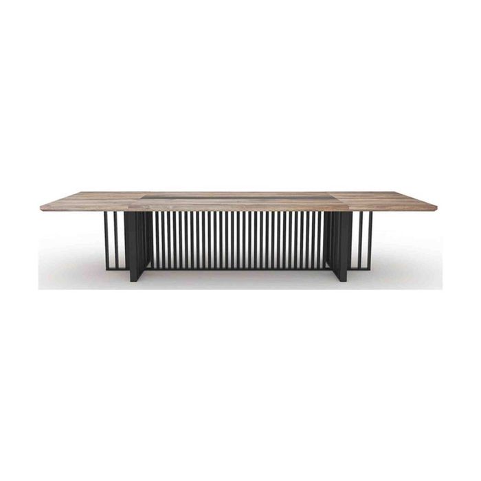 Modern Furniture VIDAL Boardroom Table 3.6m x 1.2m - Warm Oak & Black