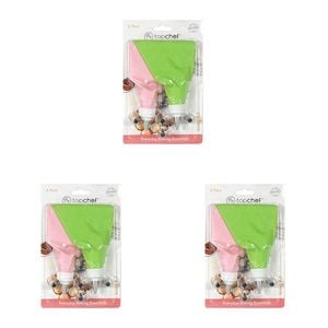 3x 6pc Topchef Stainless Steel/Silicone Reusable Icing Kit Multicoloured