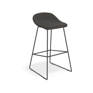 Pop Stool with Black Frame and Fabric Anthricite Seat - 65cm Kitchen Bench Seat Height