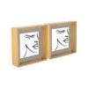 Nicola Spring 3D Deep Box Photo Frames - 8 x 8" with 6 x 6" Mount - Light Wood - Pack of 2