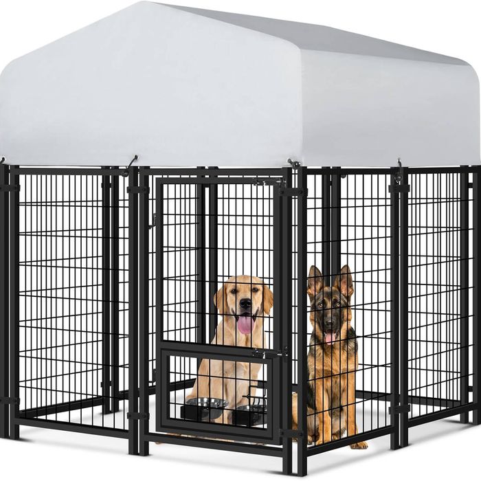 Advwin Dog Kennel Large House Pet Run Cage Puppy Outdoor Enclosure With Roof