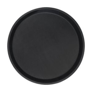 Argon Tableware Round Serving Tray - 27.5cm Reusable Non Slip Stackable Rubberized Surface Platter Food Drinks Tray
