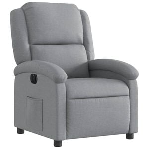 vidaXL Electric Recliner Chair Office Armchair Single Sofa Light Grey Fabric