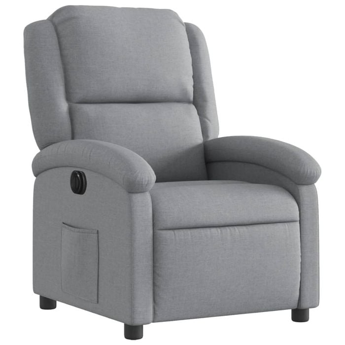 vidaXL Electric Recliner Chair Office Armchair Single Sofa Light Grey Fabric