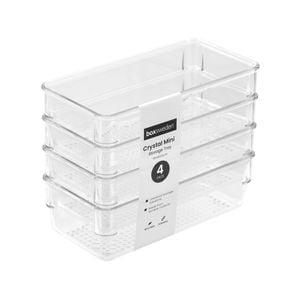 Boxsweden 16 x 8 x 5cm Crystal Mini Storage Tray - 4 Pack