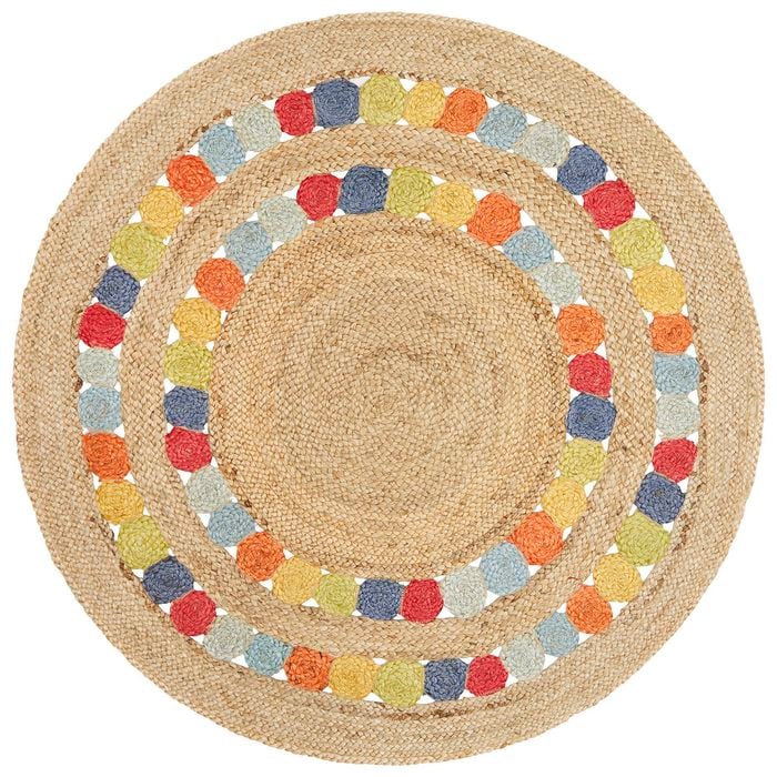 The Rug Connection Gallery Fruit Natural Jute 120x120cm - Small Round Boho Handwoven Jute Indoor Rug
