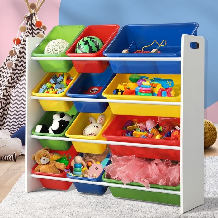 Oikiture Plastic 12 Bins Kids Toy Storage Bunnings Australia