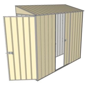 Build-a-Shed 0.8 x 2.3 x 2m Hinged Door Tunnel Shed With Single Sliding Side Door - Cream