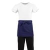Whites Short Bistro Apron Polycotton Front Pocket Navy Blue 750x373mm Hospitality Waiter Service