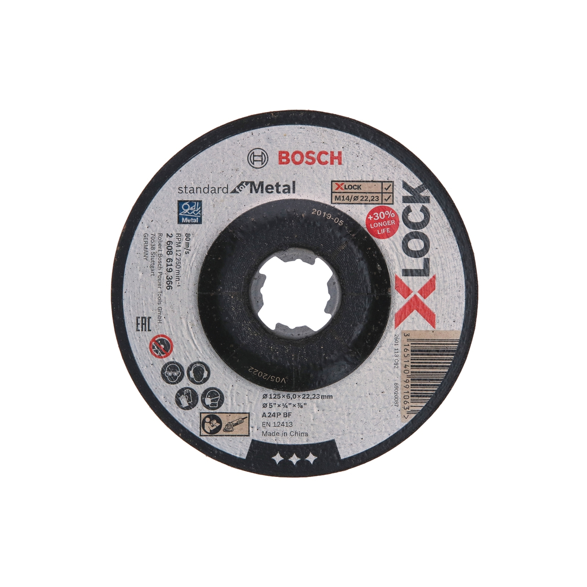 Bosch 125 x 6.0 x 22.23mm X-Lock Standard Metal Grinding Disc ...