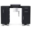 Advwin Manicure Table Nail Tech Desk Dressing Table Dust Collector Drawers Cabinet Storage Black