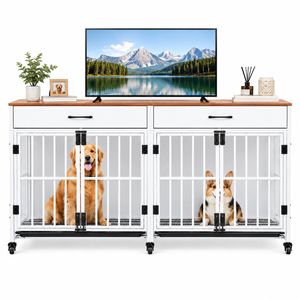 Advwin 2PCS Dog Crate Furniture Heavy Duty Dog Cage Sturdy Dog Kennel TV Stand