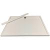 Wet Area Solutions 1200 x 900mm White Solid Surface Shower Base With Rear Channel