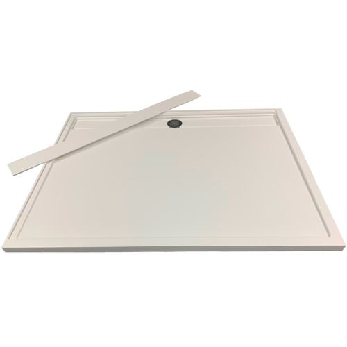 Wet Area Solutions 1200 x 900mm White Solid Surface Shower Base With ...