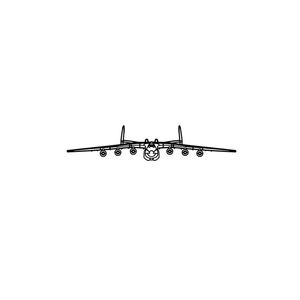 Ignite Laser Antonov An-225 Mriya - World's Largest Cargo Aircraft Silhouette Metal Wall Art Coated Black 23.6 inch - 60 cm