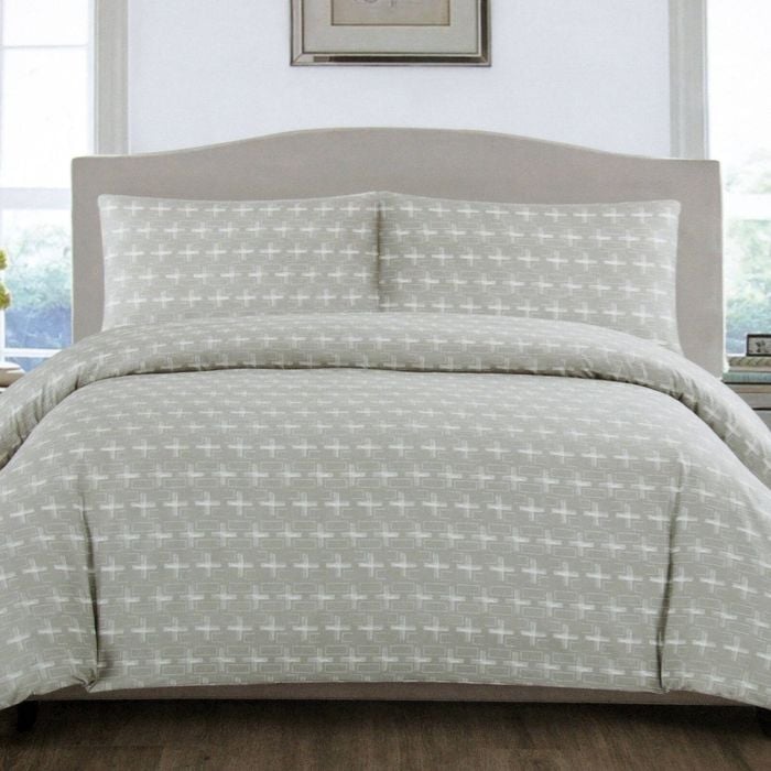 Artex Silver Crosses Quilt Cover Set Single