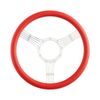 Cal Custom 15.5" Banjo Billet Aluminium Steering Wheel, Red Leather Half-Wrap