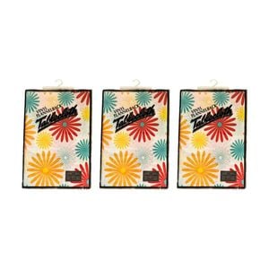 3PK Braz Vinyl Flannelback Floral Print Tablecloth 132x178cm Assorted
