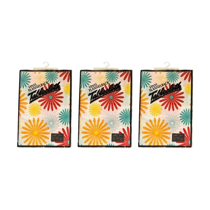 3PK Braz Vinyl Flannelback Floral Print Tablecloth 132x178cm Assorted
