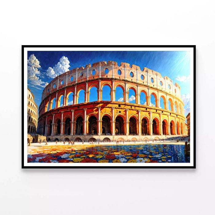Large Building with a Pool View  Print 100% Australian Made 90x60cm  (Poster)
