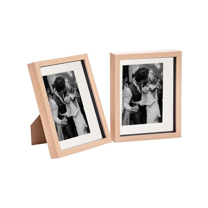 Nicola Spring Shadow Box Frames - 8 X 10" With 5 X 7" Mount - Light Wood - Pack Of 2