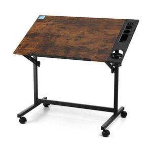 Artiss Drafting Table Drawing Desk Art Desk Multi-Functional Craft Drawing Table Rustic Brown