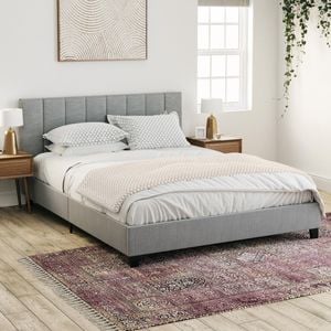 Ormond King Grey Fabric Bed Frame