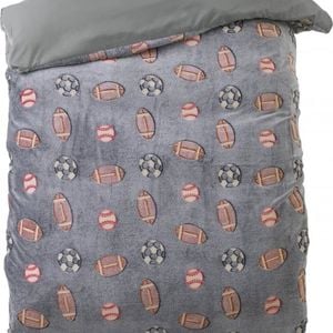 Sleeptime Sports Football Soccer Grey Glow In The Dark Quilt Cover Set - Single Bed Size