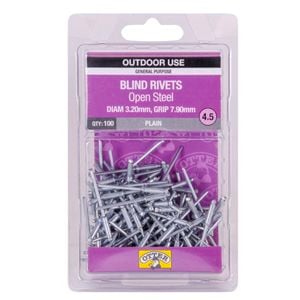 Otter 3.2 x 7.9mm Open Steel Blind Rivets - 100 Pack
