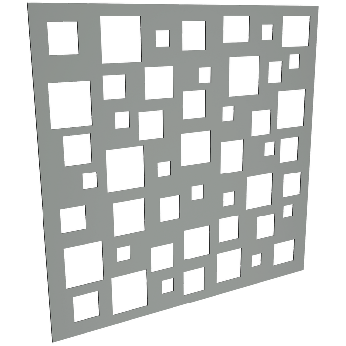 ProtectorAl 300-1200 x 300-1200mm Palladium Silver Squares Unframed Solid Aluminium Decorative Panel