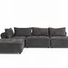 Hazel Velvet Sectional Sofa - Dark Grey