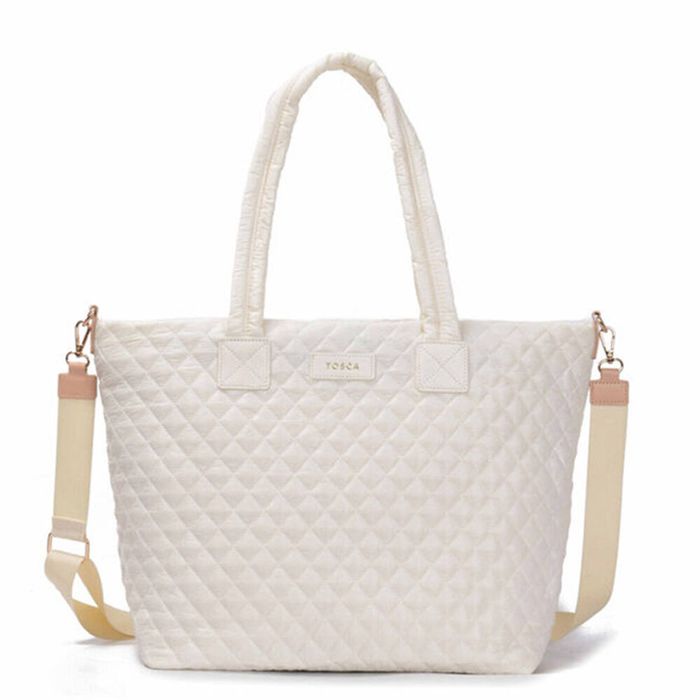 Tosca Metro Large Travel Tote Bag with Detachable Shoulder Strap Mushroom
