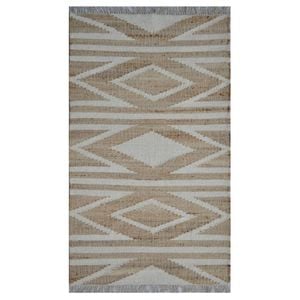 Natural Handwoven Jute Rug-Toulon 1133-Natural/Ivory-80x150cm