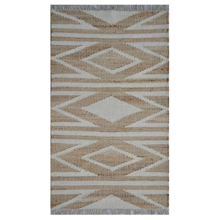 Natural Handwoven Jute Rug-Toulon 1133-Natural/Ivory-80x150cm