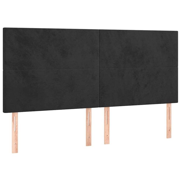 vidaXL Headboard Upholstered Wall Bed Header Black 200x5x118/128 cm Velvet