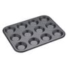 Mastercraft 32x24cm Crusty Bake Shallow 12-Cup Non-Stick Baking Pan Mould Black