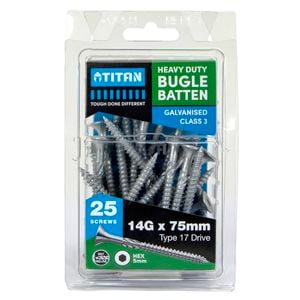 Titan 14G x 75mm CL3 Gal Bugle Batten Screw - 25 Pack