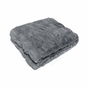 Julietta Soft Faux Fur Throw Rug 127 x 152 cm Grey