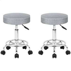 ALFORDSON Salon Stools Fabric Grey 2X