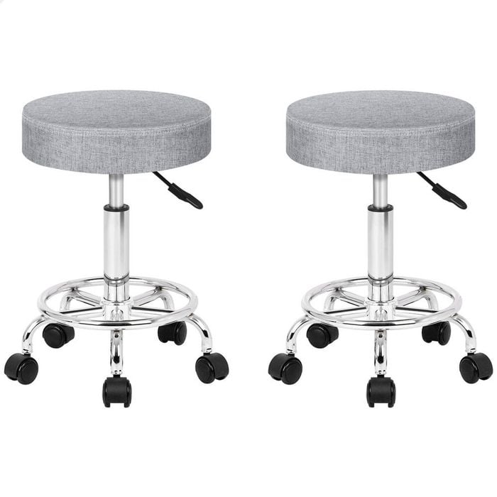 ALFORDSON Salon Stools Fabric Grey 2X