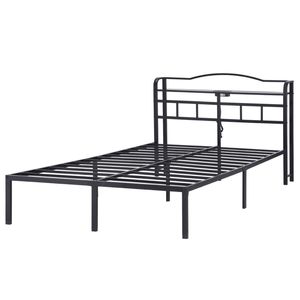 Artiss Bed Frame Double Size With Charging Station Wave