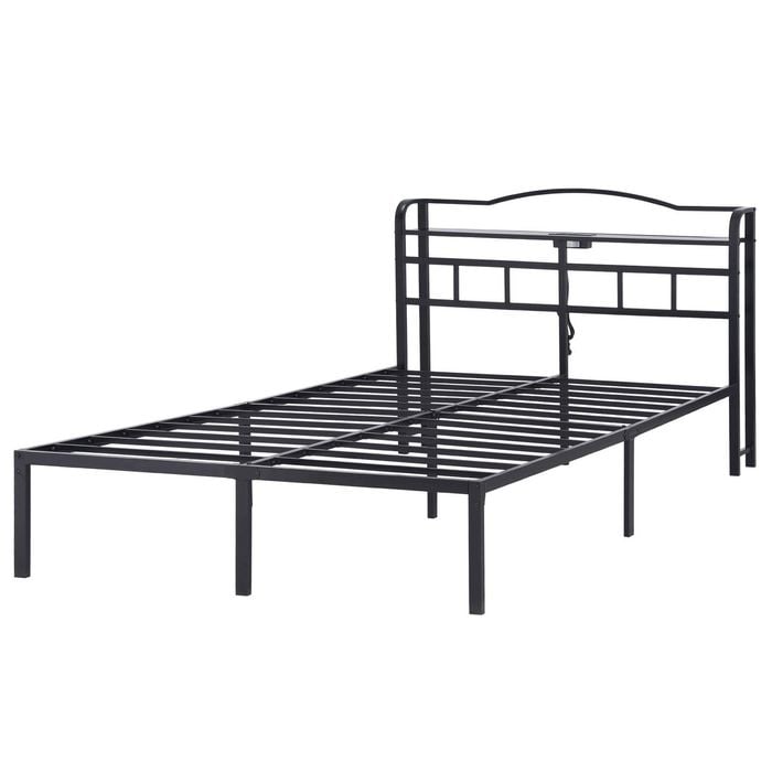 Artiss Bed Frame Double Size With Charging Station Wave