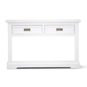 Oxville Console Table Solid Frame Structure Acacia Wood Wooden Timber Living Room Furniture - White