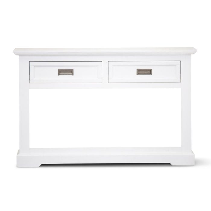 Oxville Console Table Solid Frame Structure Acacia Wood Wooden Timber Living Room Furniture - White