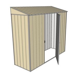 Build-a-Shed 2.3 x 0.8 x 2m Single Hinge Door Narrow Shed - Cream