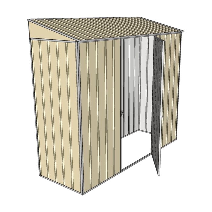 Build-a-Shed 2.3 x 0.8 x 2m Single Hinge Door Narrow Shed - Cream